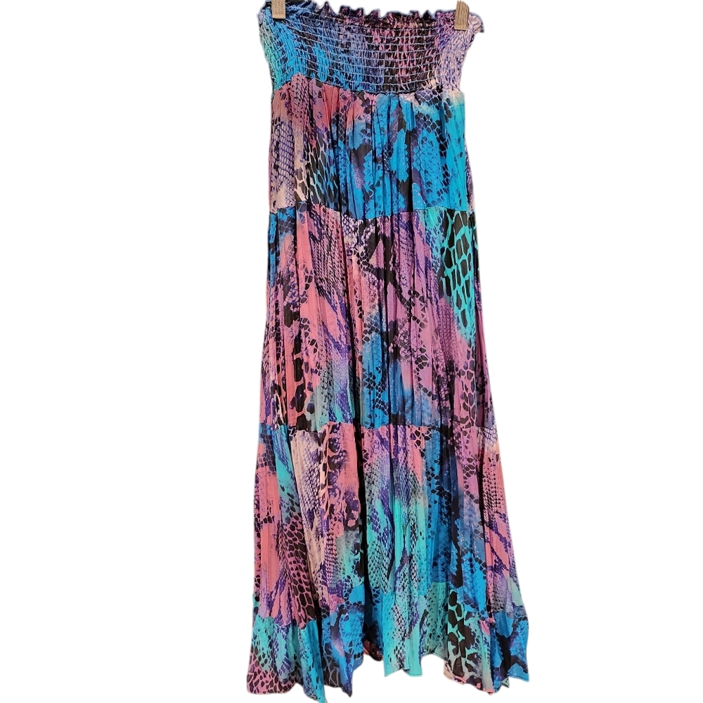 Vintage Y2k Style Snake Pattern Colorful Boho Style Skirt BCBE size SMALL